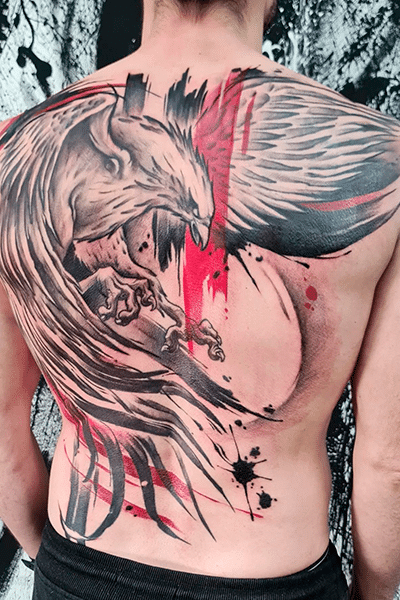 Portafolio Tattoo Barcelona aguila espalda